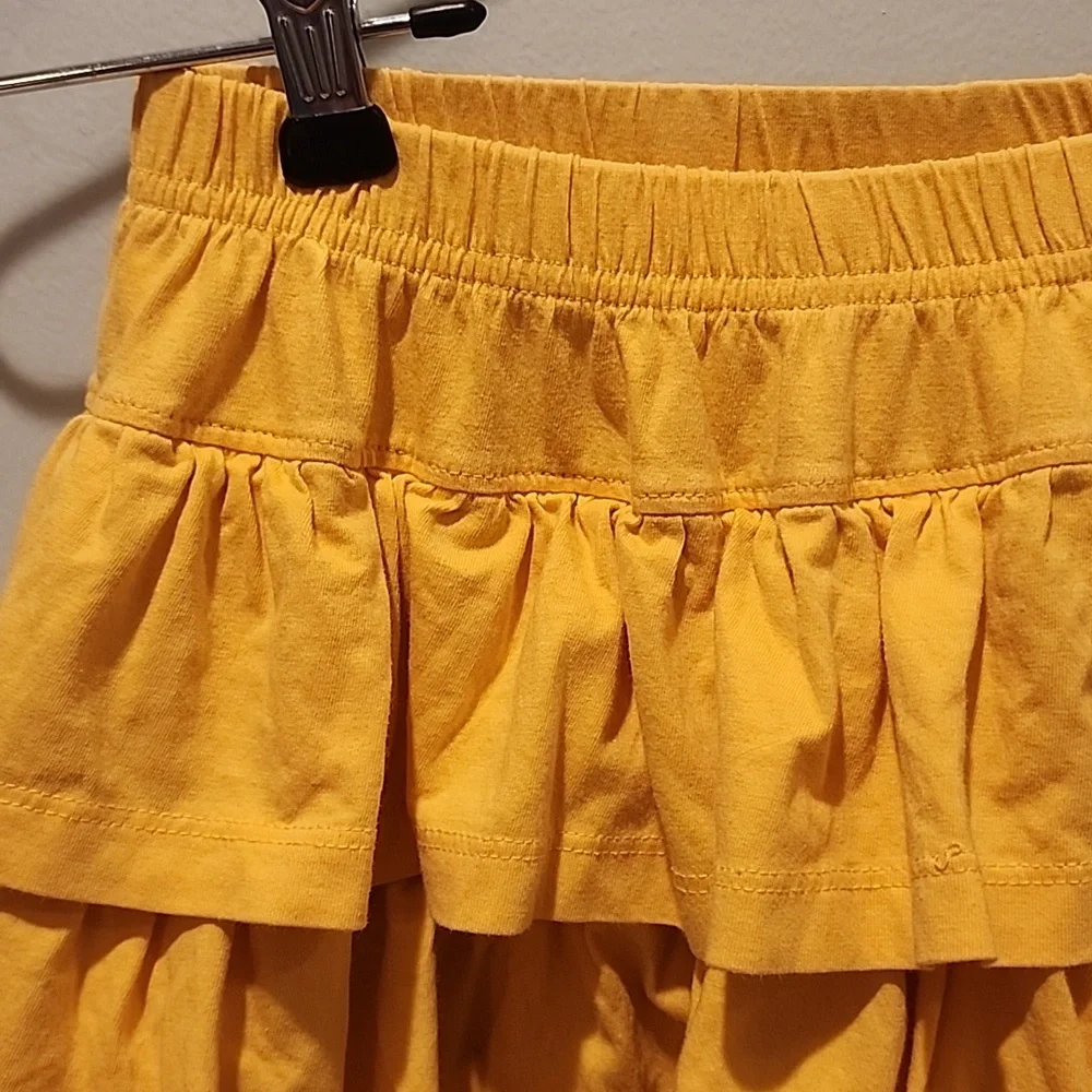 Hanna Andersson Yellow Three Tier Ruffle Skirt With Shorts Skort 140 - Picture 3 of 11